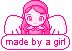 made by a girl mini clique badge in pink